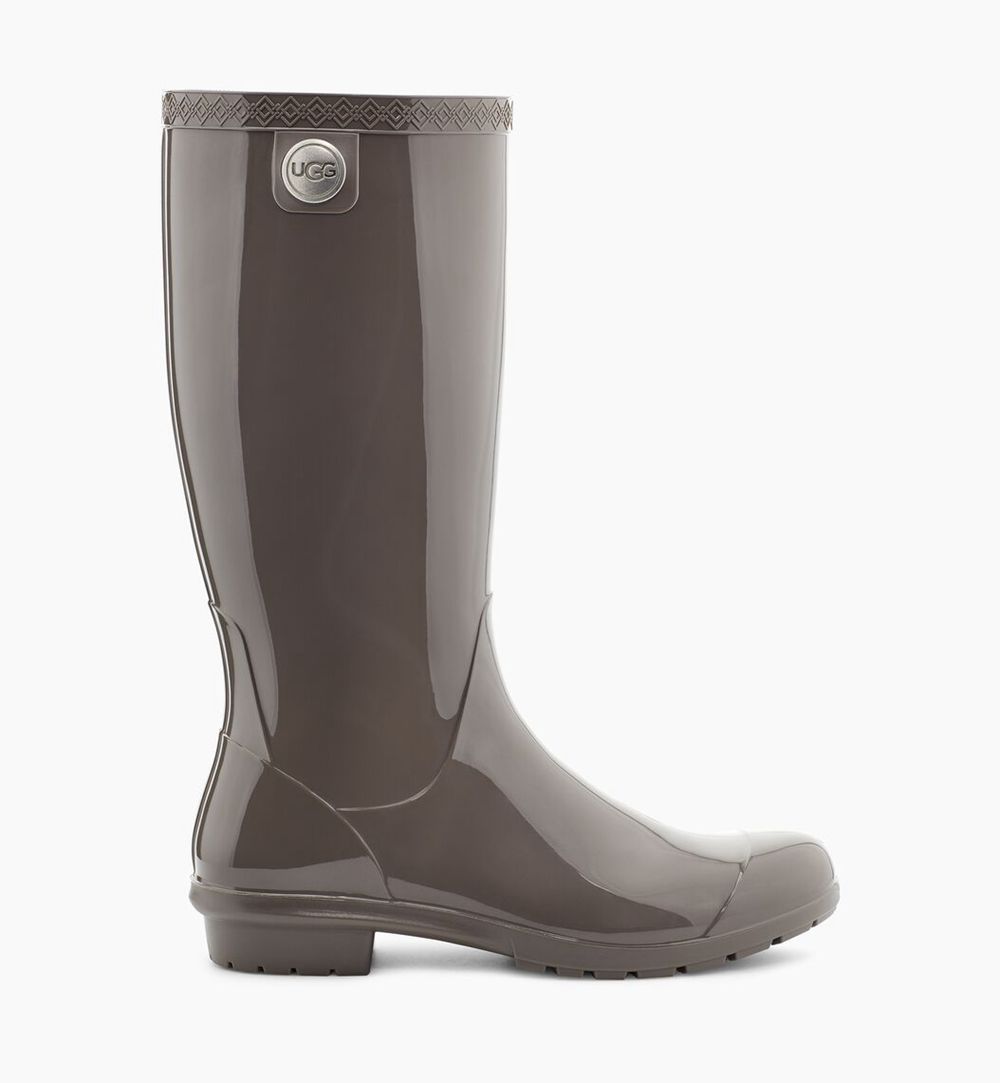 Ugg Rain Boot Womens - Ugg Shaye With Fur Grey - 075ZMHWBG